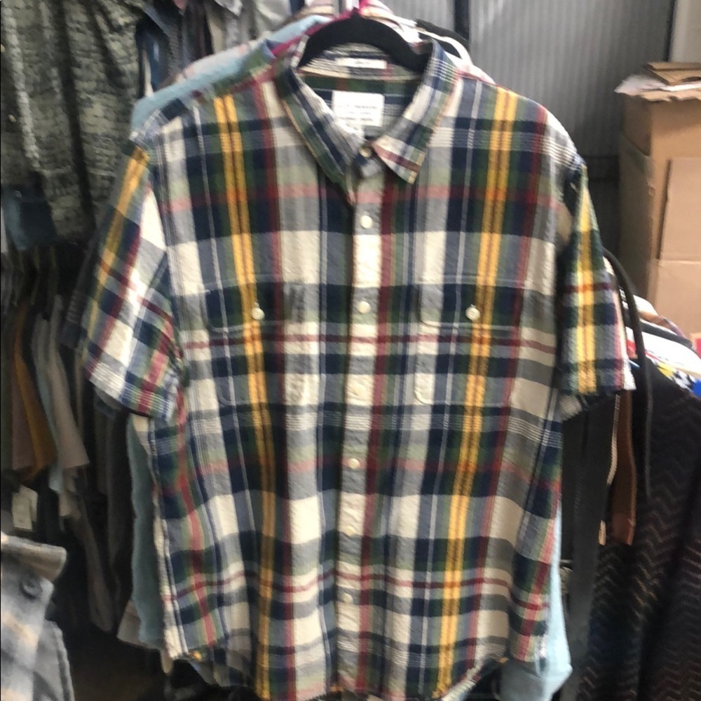 Lucky Brand Multi Color Plaid Casual Button Down Shirt